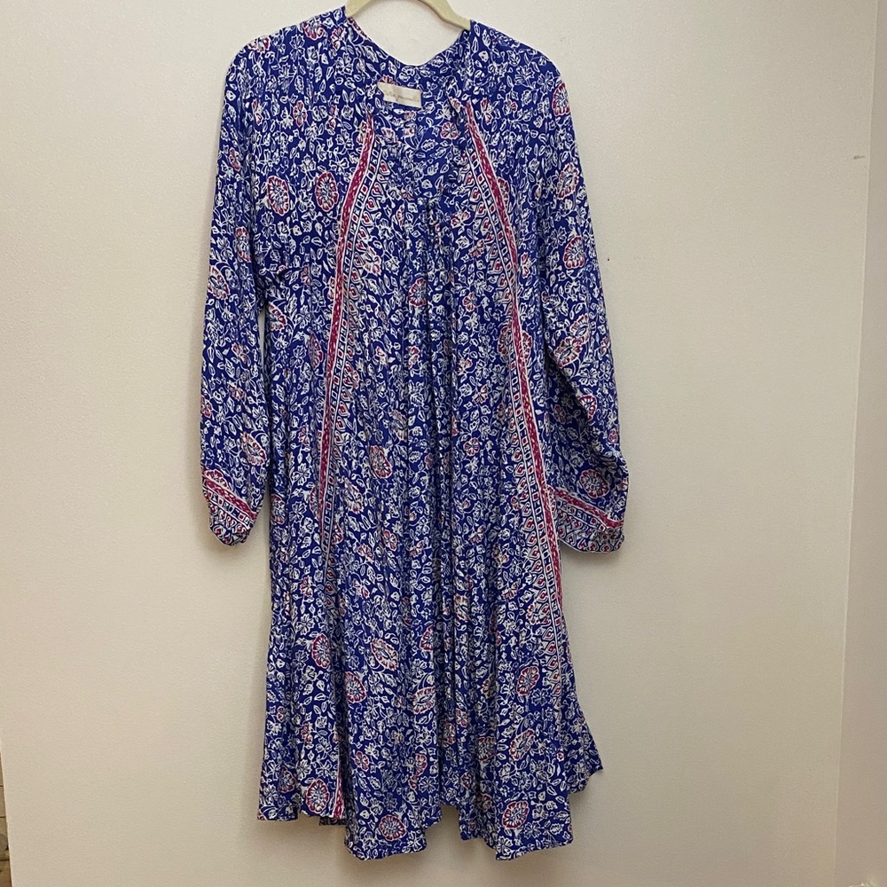 Natalie Martin Floral Blue and Pink Silk Women's Dress